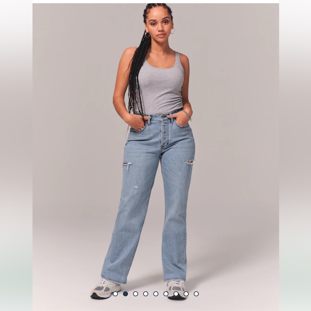Abercrombie Curve Love Low Rise Baggy Jeans